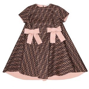 Fendi Little Girl's & Girl's Neoprene All Over Logo Dress